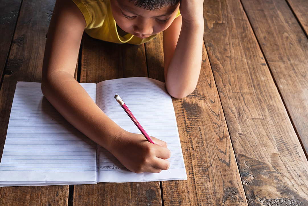 boy doing homework